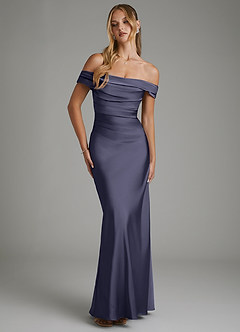 Azazie Hayden Bridesmaid Dresses Stormy Mermaid Corset Stretch Satin Dress image5