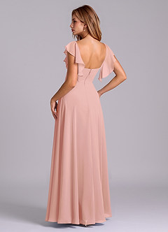 Azazie Leilani Bridesmaid Dresses Rosette A-Line Pleated Chiffon Dress image6
