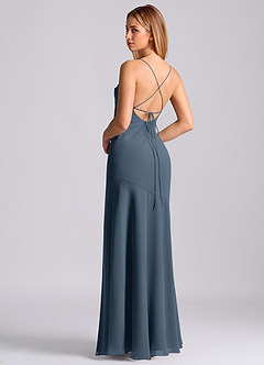 Azazie Grata Brudtärnklänningar Klä av Sjöjungfru i Chiffong Plisserad Neptunus image2