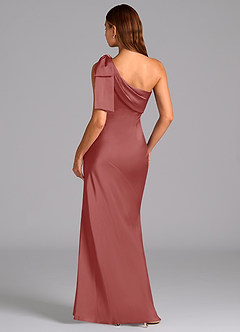 Azazie Yuanna Suknie dla druhen Syrena Jedno ramię Satyna elastyczna Do ziemi Sukienka image2