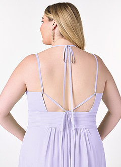 Azazie Farren Bridesmaid Dresses Lilac A-Line Pleated Chiffon Convertible Dress image14