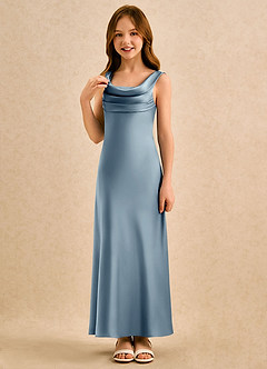 Azazie Raspberry Girls Formal Flower Girl Klänningar Klä A-Line i Stretch Satin Plisserad image5