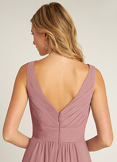 Azazie Pierrette Bridesmaid Dresses Dusty Rose A-Line Pleated Chiffon Dress image6