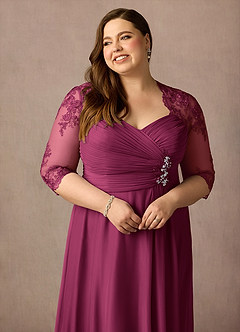 Azazie Anne Mother of the Bride Dresses Mulberry Sheath Sweetheart Sequins Lace Dress image17