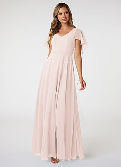Azazie Jamie Final Sale Rose Petal A-Line Chiffon Dress image1
