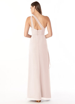 Azazie Maive Bridesmaid Dresses Rose Petal Sheath Pleated Ruffle Chiffon Dress image2