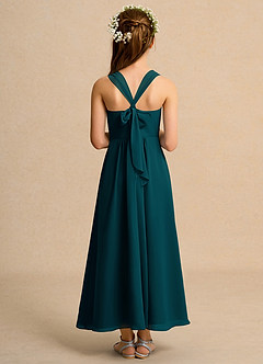 Azazie Tater Junior Formal vestidos de niña de las flores Vestido de Pino de Gasa de Corte En A con Plisado image2