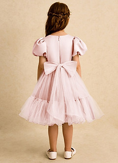 Azazie Cocoa Blumenmädchenkleider Ballkleid Plissee Tüll Kleid Zartrosa image5