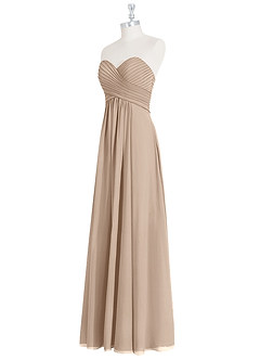 Azazie Yazmin Bridesmaid Dresses Taupe A-Line Sweetheart Neckline Chiffon Convertible Dress image10