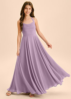 Azazie Kady Junior Linia A Dekolt w kształcie serca Szyfon Długość podłogi Młodsza druhna Sukienka image4