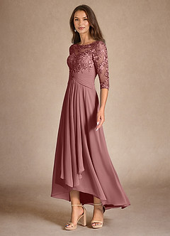 Azazie Marietta vestidos de madre de la novia Vestido de Rosa Del Desierto de Encaje de Corte En A image5