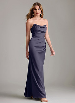 Azazie Lucille Vestidos de damas de honor Vestido de Tormenta de Satén Elástico de Corte Sirena Convertible con Sin tirantes image4