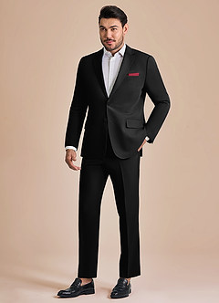 front James Black Structured Stretch Suit