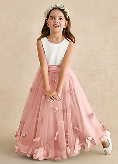 Azazie Vi Flower Girl Dresses Rosette A-Line Sleeveless Tulle Dress image6