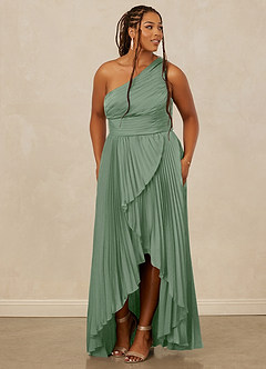 Christian Siriano Bridal for Azazie 1008 Bridesmaid Dresses Matcha A-Line One Shoulder Stretch Satin Dress image11