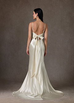 Azazie Kayla Wedding Dresses Antique White Mermaid Charmeuse Dress image7