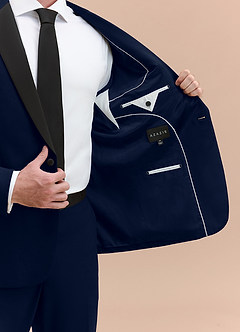 front Hudson Navy Blue Peak Lapel Tuxedo Jacket