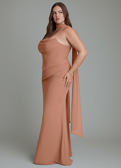 Azazie Sorrel Bridesmaid Dresses Bronzer Mermaid Corset Chiffon Dress image13