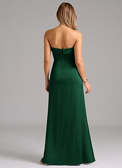 Azazie Aretha Bridesmaid Dresses Dark Green A-Line Strapless Stretch Satin Convertible Dress image7