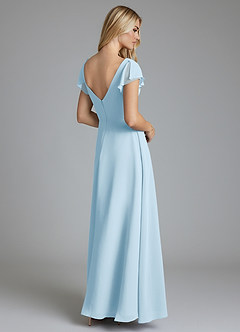 Azazie Omari Bridesmaid Dresses Sky Blue A-Line Chiffon Dress image2
