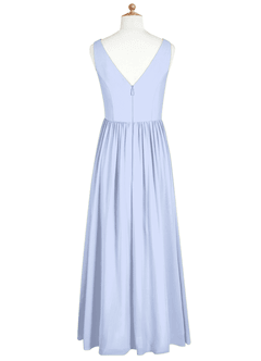 Azazie Sawyer Junior Ice A-Line Pleated Chiffon Dress image7