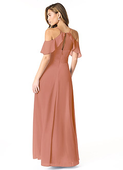 Azazie Dakota Bridesmaid Dresses MAI TAI A-Line V-Neck Pleated Chiffon Dress image4