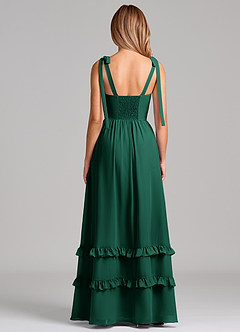 Azazie Anastacia Bridesmaid Dresses Emerald A-Line Sweetheart Neckline Chiffon Dress image2