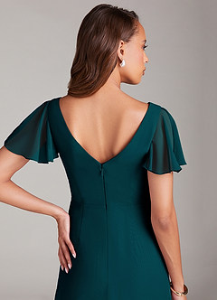 Azazie Soren Bridesmaid Dresses Pine A-Line Ruched Chiffon Dress image7