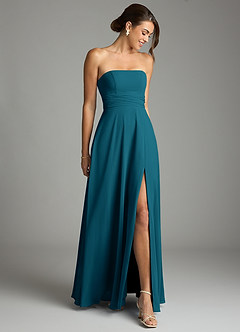 Azazie Tamira Suknie dla druhen Linia A Pofałdowany Szyfon Do ziemi Sukienka image2