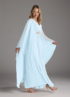 Azazie Drew Mère de la mariée Robes Robe Trapèze en Mousseline de soie Plissée Bleu Ciel image3