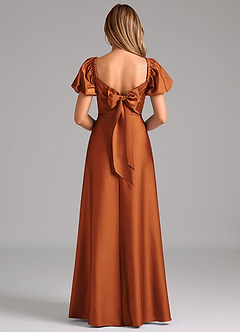 Azazie Fatima Bridesmaid Dresses Cinnamon A-Line Sweetheart Neckline Stretch Satin Dress image6