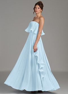 Azazie Alexia Bridesmaid Dresses Sky Blue A-Line Ruched Chiffon Dress image5