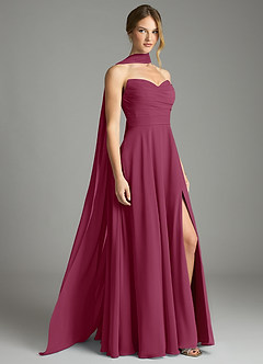 Azazie Ayla Abiti da Damigella Abito A-Line in Chiffon Scollo a Cuore Gelso image1