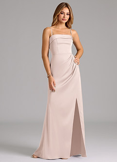 Azazie Aretha Bridesmaid Dresses Blushing Pink A-Line Strapless Stretch Satin Convertible Dress image6