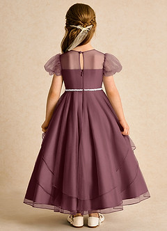 Azazie Duckie Abiti da Ragazza di Fiori Abito Principessa in Tulle Plissettato Sangria image5