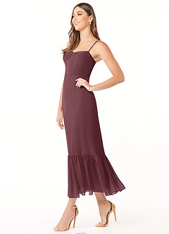 Azazie Justina Bridesmaid Dresses Sangria A-Line Sweetheart Neckline Chiffon Dress image3