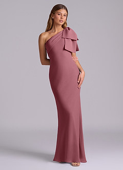 Azazie Yuanna Brautjungfernkleider Meerjungfrau-Linie One-Shoulder Chiffon Kleid Wüstenrose image3