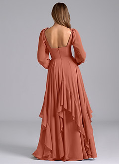Azazie Karan Bridesmaid Dresses Clay A-Line Long Sleeve Chiffon Dress image2