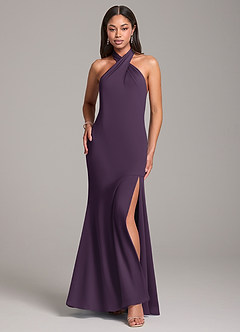 Azazie Lorena Brautjungfernkleider Meerjungfrau-Linie Plissee Chiffon Kleid Pflaume image1