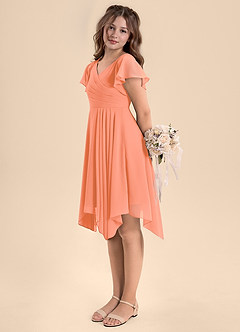 Azazie Janeaurelia Junior Sunset A-Line Pleated Chiffon Dress image5