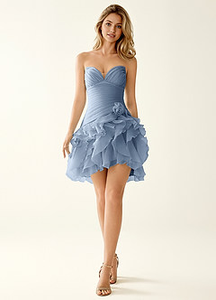 Rentina Azul Polvoriento Vestido corto de tul para gala image5
