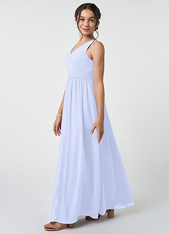 Azazie Kora Junior Lavender A-Line Pleated Chiffon Dress image3