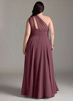 Azazie Charlize Bridesmaid Dresses Sangria A-Line One Shoulder Chiffon Dress image8