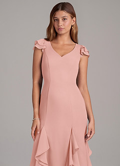 Azazie Nessa Bridesmaid Dresses Rosette A-Line Chiffon Dress image7