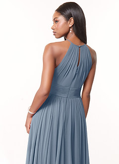 Azazie Cherish Bridesmaid Dresses Twilight A-Line Pleated Chiffon Dress image5