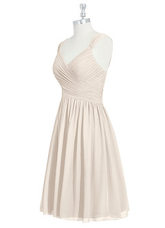 Azazie Angie Bridesmaid Dresses White Alabaster A-Line Corset Chiffon Dress image12