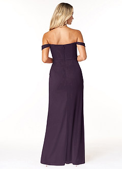 Azazie Tessa Bridesmaid Dresses Plum Sheath Sweetheart Off-The-Shoulder Mesh Convertible Dress image6