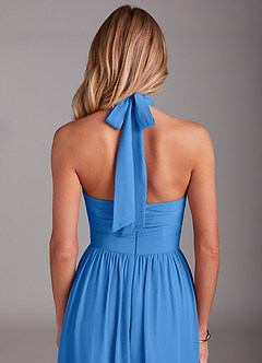 Azazie Avary Bridesmaid Dresses Blue Jay A-Line Pleated Chiffon Dress image7