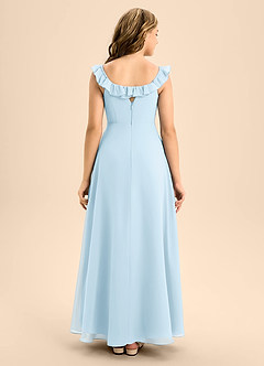 Azazie Callie Junior Sky Blue A-Line Ruched Chiffon Dress image2
