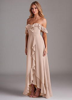 Azazie Lyra Bridesmaid Dresses English Rose A-Line Chiffon Convertible Dress image5